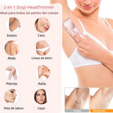 Rasuradora Eléctrica Femenina 2 en 1 Resistente al Agua – Afeitadora de Cabezal Dual para Piernas, Axilas y Línea del Bikini - MC008
