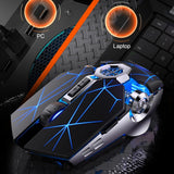 Ratón Inalámbrico Recargable LED RGB para Juegos 2.4GHz, 800/1200/1600 DPI, Diseño Ergonómico, Receptor USB, Compatible con Windows y Mac OS KM005 - Yesmart