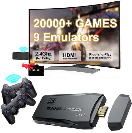 Consola de Juegos Retro HDMI 64G con Mandos Inalámbricos 2.4G y Salida HDMI 4K AJ001 - Yesmart