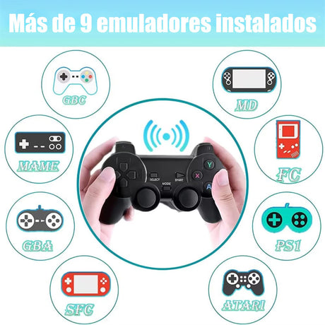 Consola de Juegos Retro HDMI 64G con Mandos Inalámbricos 2.4G y Salida HDMI 4K AJ001 - Yesmart