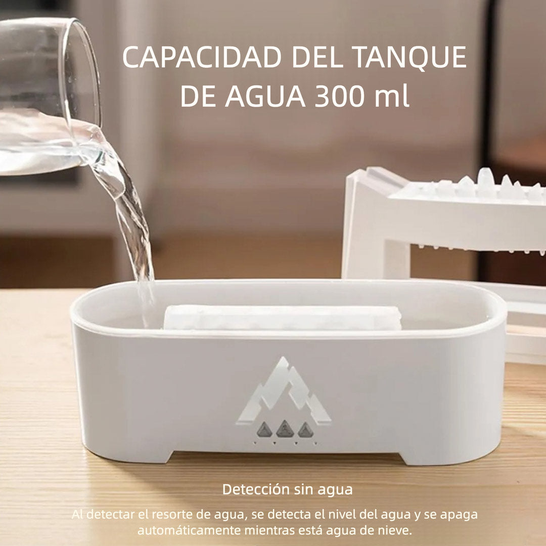 Difusor de Aceites Esenciales con Simulador de Lluvia y Luz de Llama – 300ml con Sonido Relajante, Temporizador y Control Remoto - MA006
