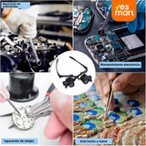 Lupa de Joyería con LED y 8 Lentes Intercambiables, Lupa de Mano para Reparación de Relojes, 2.5X a 25X, Visión de Cerca, Diseño de Montaje en la Cabeza - HM002
