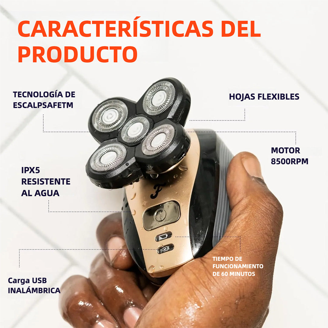 Afeitadora Eléctrica Multifuncional 4 en 1 para Cabeza y Cuerpo, Motor 8500 RPM, Carga USB y Accesorios Gratis - MC002