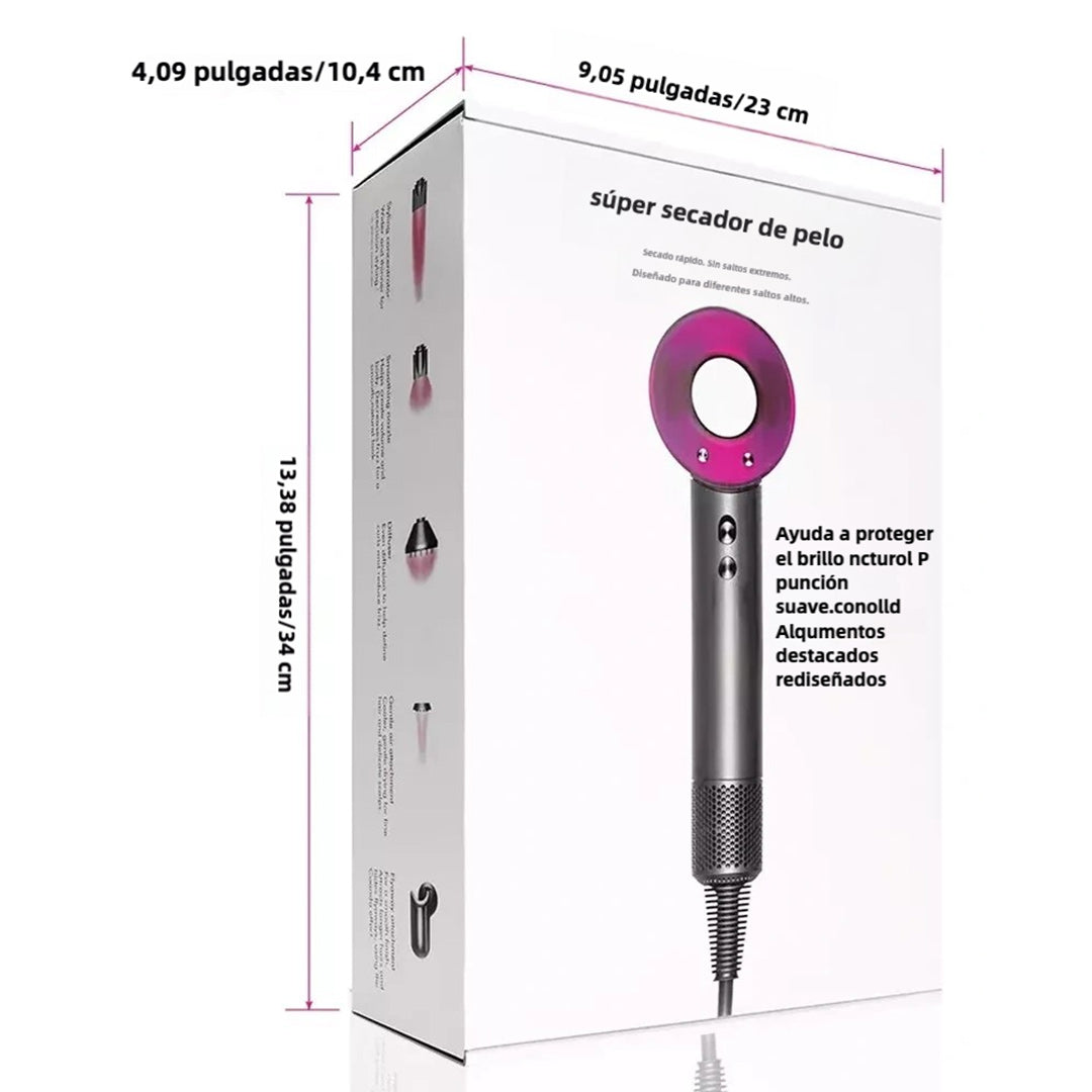 Secador de Pelo Aniónico Sin Aspas de Alta Velocidad 110V – Secado Rápido, 1600W, con Accesorios Magnéticos y Tecnología Iónica - SE002