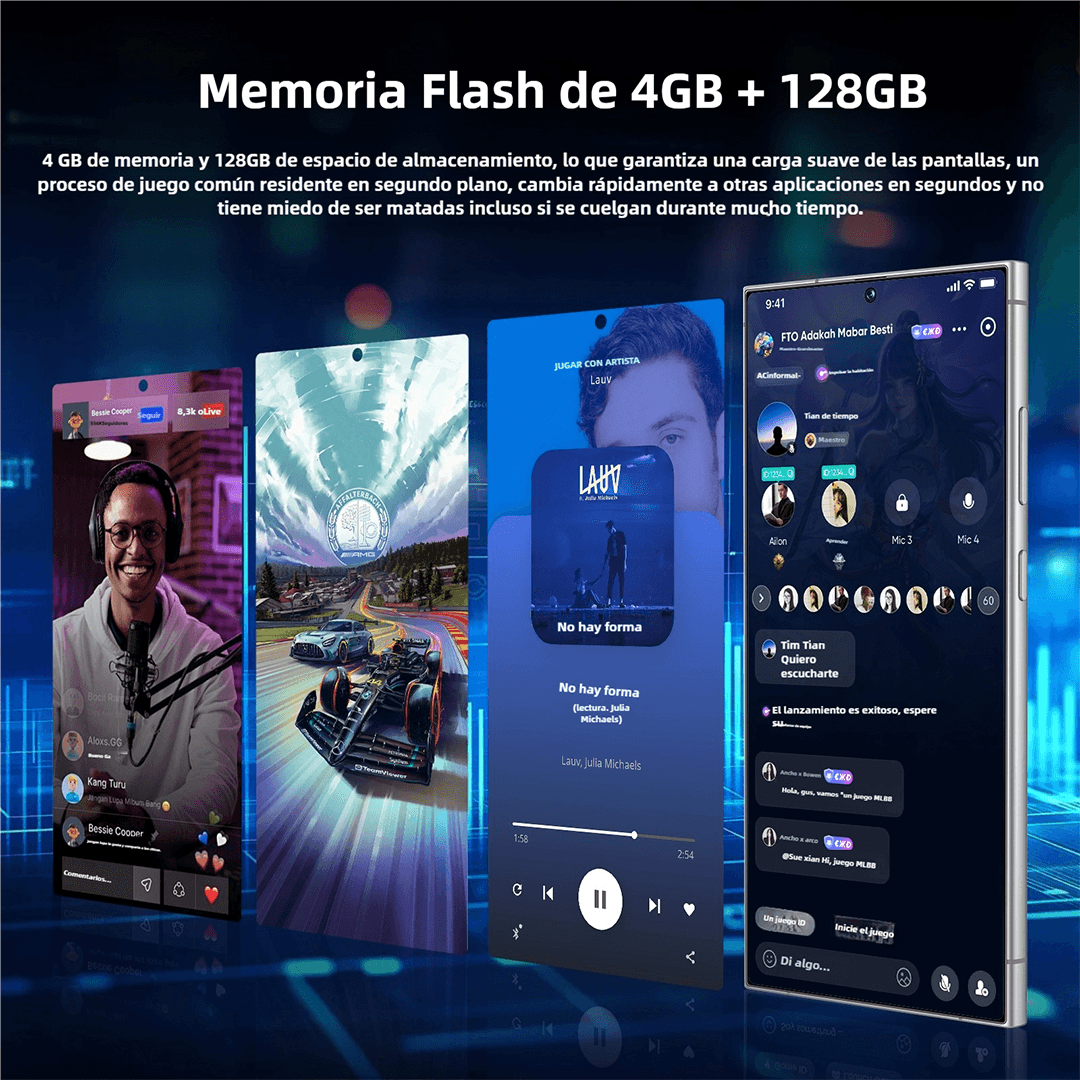 Teléfono inteligente Android 14, 4GB+128GB ROM, 240MP+80MP, Pantalla 6.6", Batería 4500mAh, Dual SIM Desbloqueado -SP003 - Yesmart