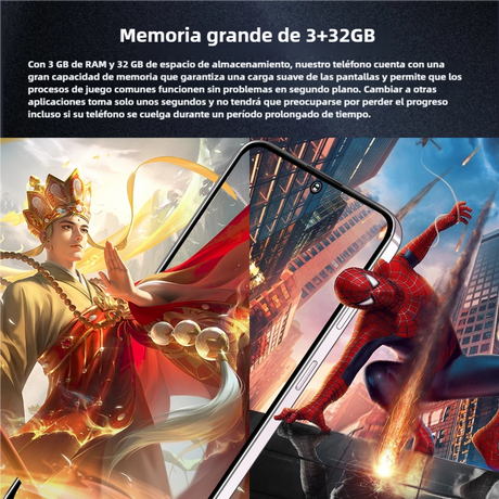 Teléfono inteligente Android 4G, 6.53'' HD, 3GB RAM+32GB ROM, Cámara 13MP+2MP, Dual SIM, Batería 3250mAh con Carga Rápida -SP006 - Yesmart