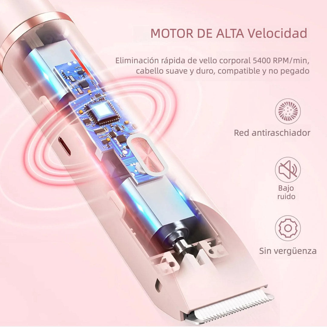Rasuradora Eléctrica Femenina 2 en 1 Resistente al Agua – Afeitadora de Cabezal Dual para Piernas, Axilas y Línea del Bikini - MC008