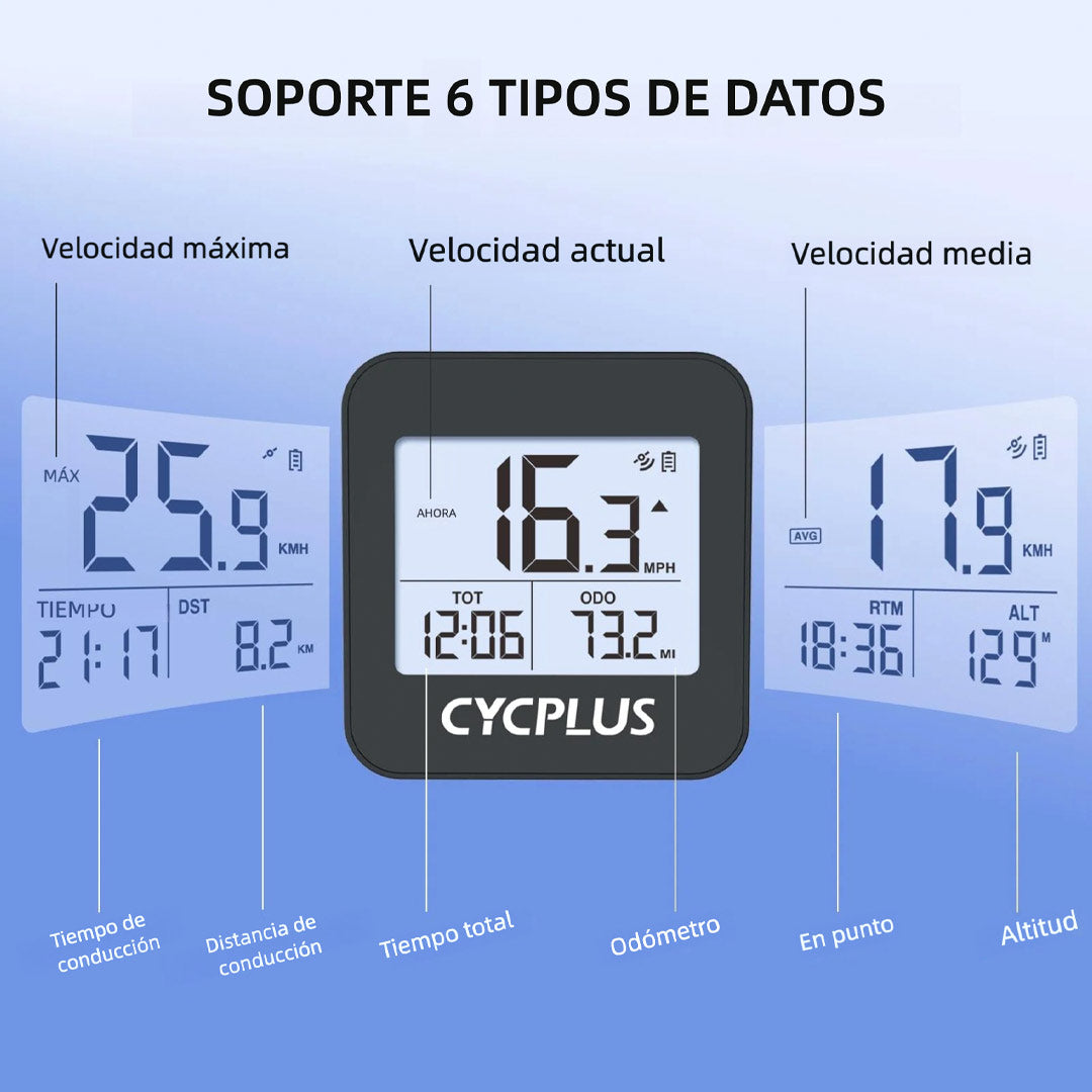 Computadora de Bicicleta GPS Inalámbrica con Luz Automática y Batería de Alta Capacidad - CL004