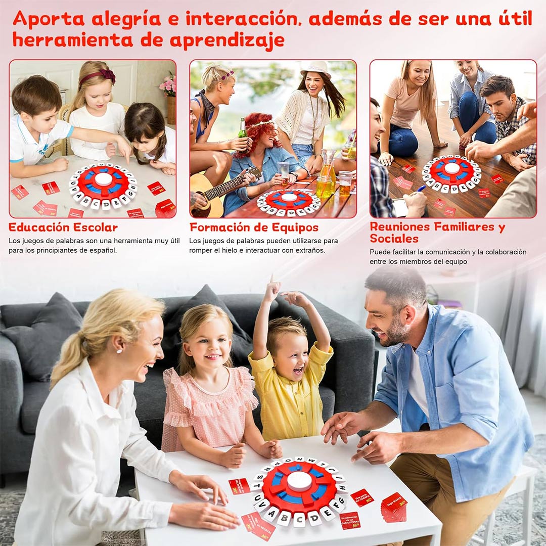 Juego de Mesa Basta – Juego de Palabras Rápidas en Español, Aprendizaje Interactivo para Niños y Adultos, Ideal para Fiestas, Reuniones Familiares y Educación – JC002