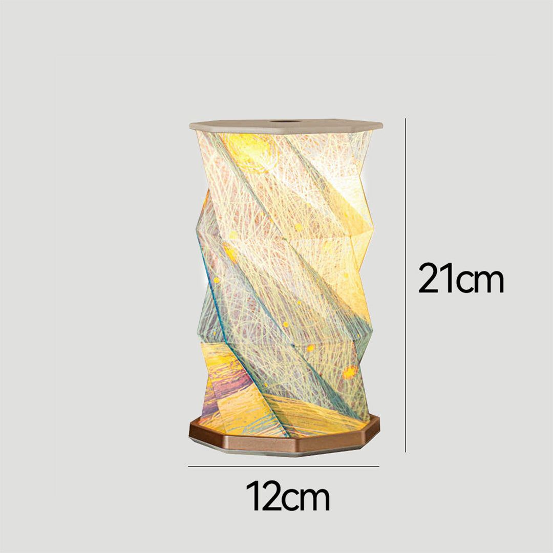Lámpara Portátil Plegable de Papel de Arroz, Lámpara de Mesa de Viaje Recargable con Ajuste de Brillo, Iluminación Cálida para Sala de Estar, Dormitorio, Camping – LL001
