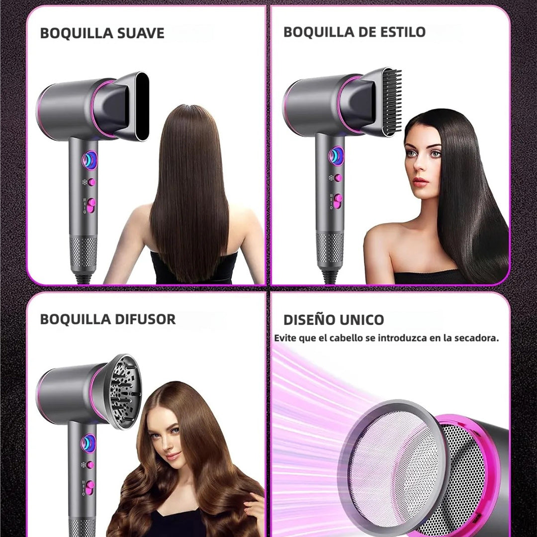 Secador de Pelo iónico Profesional 1875W con Motor AC y Pantalla LED – Secado Rápido y Bajo Ruido – SE001