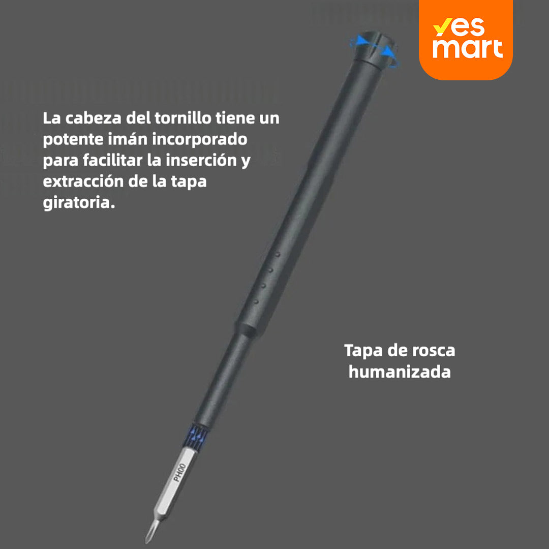 44 en 1 Juego de Destornilladores de Precisión, Mini Destornillador Magnético con Caja de Almacenaje, Herramienta de Reparación de Acero para Computadoras, Cámaras, Teléfonos, Relojes y Gafas - HM001