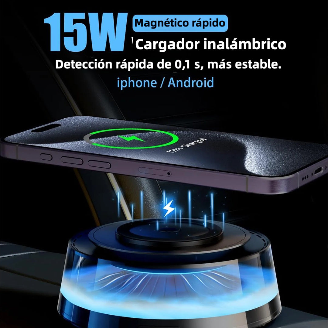 Difusor de Aromaterapia para Auto con Carga Inalámbrica, Luz Ambiental y Modo Inteligente - Fragancia Natural para Coches/Hogar/Oficina - MA001