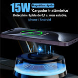 Difusor de Aromaterapia para Auto con Carga Inalámbrica, Luz Ambiental y Modo Inteligente - Fragancia Natural para Coches/Hogar/Oficina - MA001