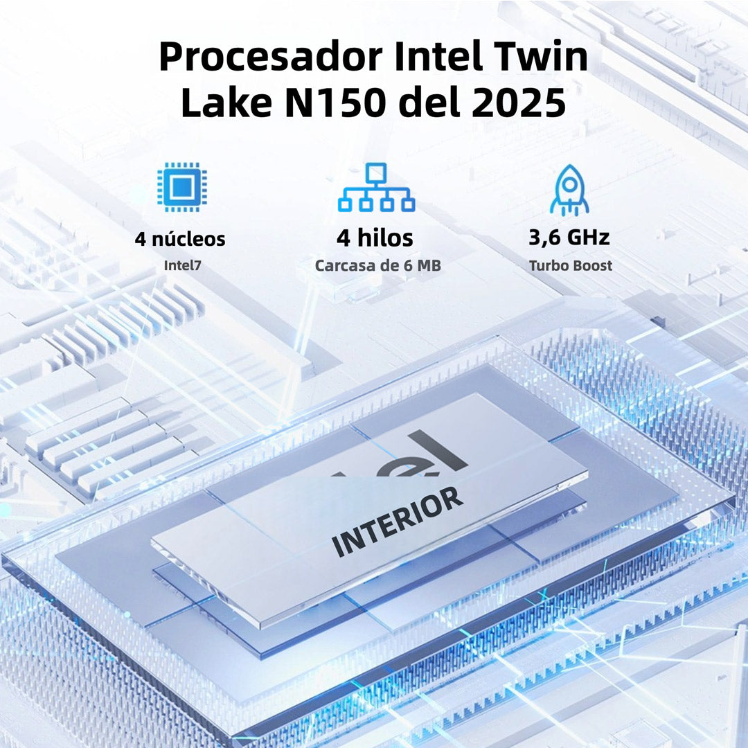 Ninkear Mini PC MBOX 11, Intel Twin Lake N150, 16GB RAM, 512GB SSD, Windows 11, Pantalla Doble 4K, WiFi 5, Bluetooth 5.0