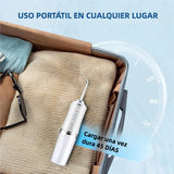 Hilo Dental Eléctrico Recargable para Dientes con 3 Modos, 4 Consejos de Chorro, Irrigador Oral Portátil, Limpiador de Encías y Tonsilas, 300ml de Capacidad, Impermeable IPX7, Batería de Larga Duración, CS002