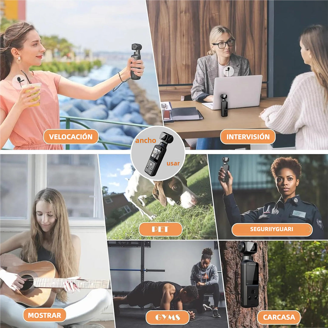 Cámara Corporal 4K con Micrófono Externo y Rotación de 270° - Cámara Compacta para Actividades al Aire Libre y Uso Personal – CC011