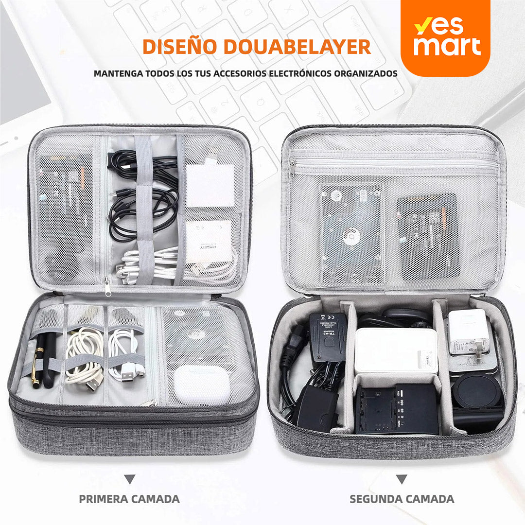 Bolsillo Organizador para Electrónica de Viaje, Bolsa Impermeable para Cables y Accesorios AH004