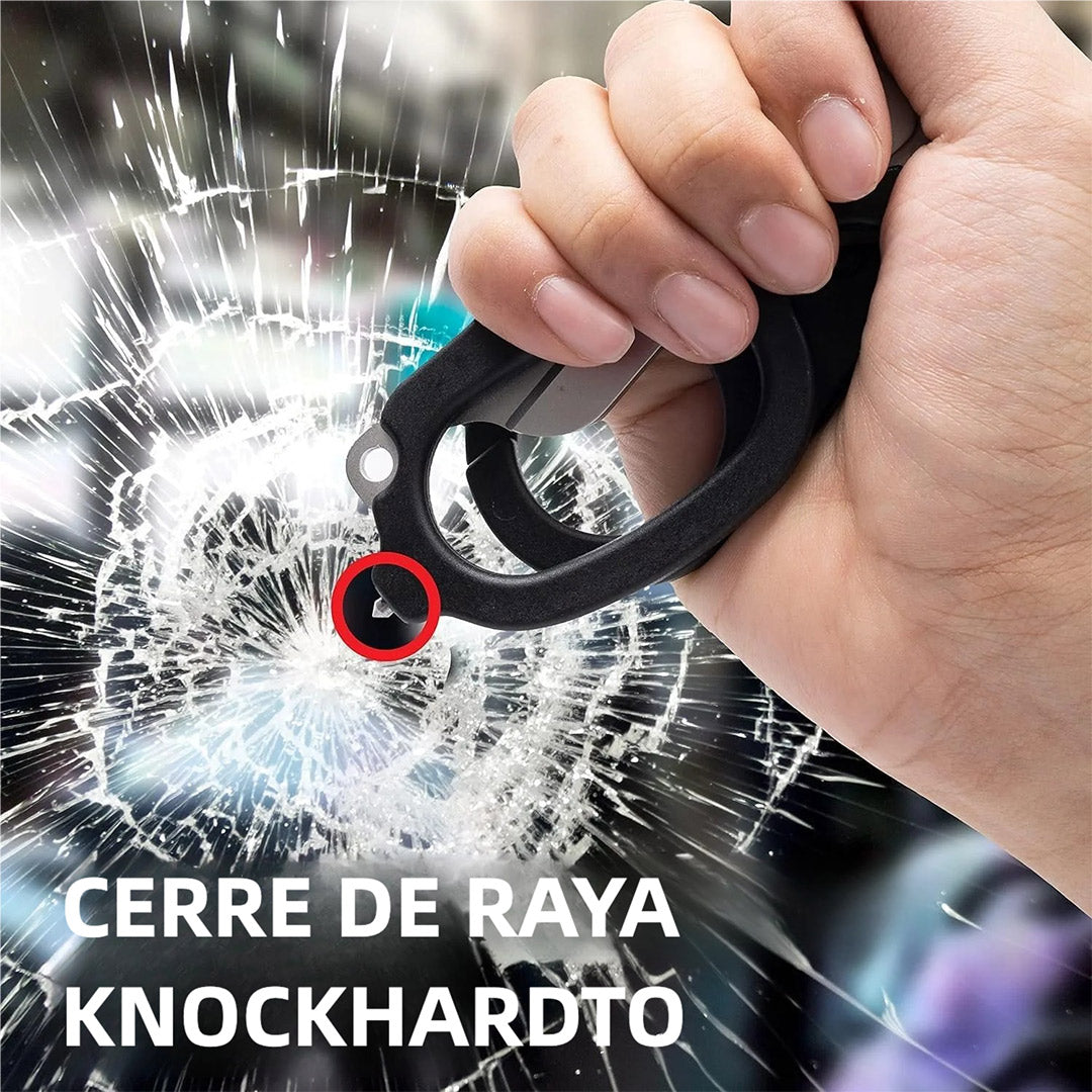 Tijeras de Emergencia 6 en 1 Plegables para Camping y Herramientas de Rescate con Cortador y Rompevidrios - Herramienta Multifuncional para Primeros Auxilios, Incluye Estuche de Piel - HM004