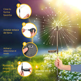 Luces Solares Decorativas para Jardín 2 Piezas 120LED – Impermeables con Diseño DIY para Patio, Balcón, Camino y Macetas - JP004