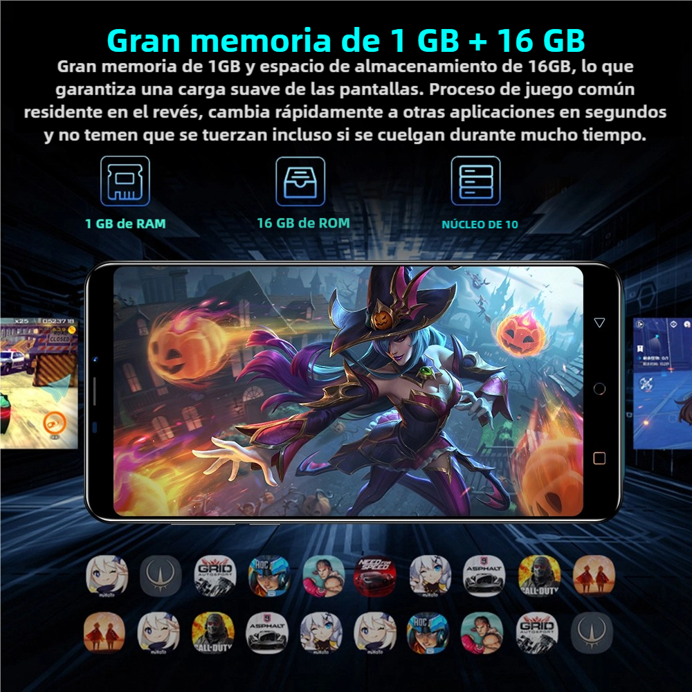 Teléfono inteligente Teléfono Móvil Note80, Pantalla 5.0", 1GB+16GB, Android 8.1, Cámaras 3MP+2MP, Doble SIM, Batería 1500mAh -SP007 - Yesmart