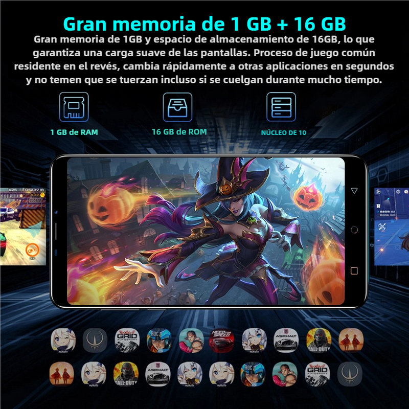 Teléfono inteligente Teléfono Móvil Note80, Pantalla 5.0", 1GB+16GB, Android 8.1, Cámaras 3MP+2MP, Doble SIM, Batería 1500mAh -SP007 - Yesmart