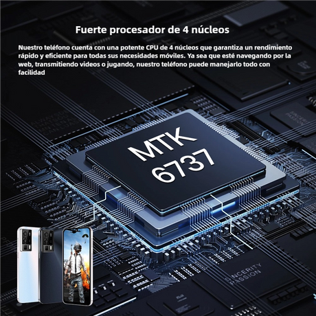 Teléfono inteligente Android 4G, 6.53'' HD, 3GB RAM+32GB ROM, Cámara 13MP+2MP, Dual SIM, Batería 3250mAh con Carga Rápida -SP006 - Yesmart