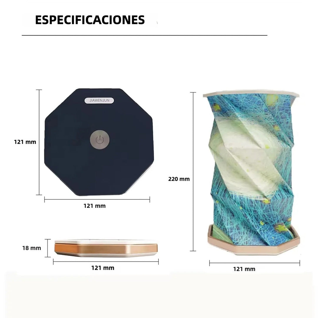 Lámpara Portátil Plegable de Papel de Arroz, Lámpara de Mesa de Viaje Recargable con Ajuste de Brillo, Iluminación Cálida para Sala de Estar, Dormitorio, Camping – LL001