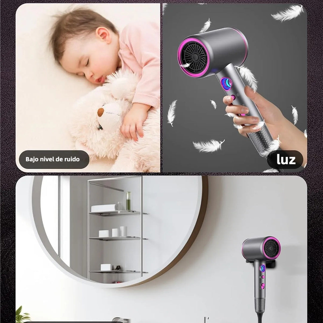 Secador de Pelo iónico Profesional 1875W con Motor AC y Pantalla LED – Secado Rápido y Bajo Ruido – SE001