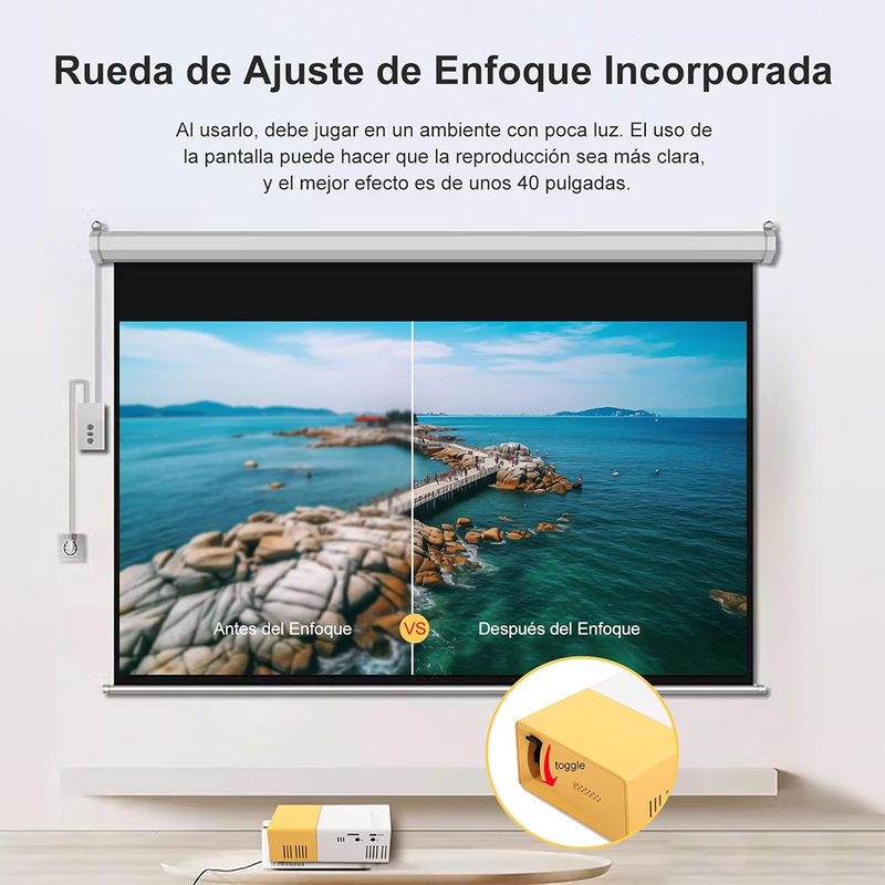 Mini Proyector Portátil con Resolución 1080P y Sistema de Entretenimiento Compacto PP002 - Yesmart