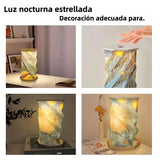 Lámpara Portátil Plegable de Papel de Arroz, Lámpara de Mesa de Viaje Recargable con Ajuste de Brillo, Iluminación Cálida para Sala de Estar, Dormitorio, Camping – LL001