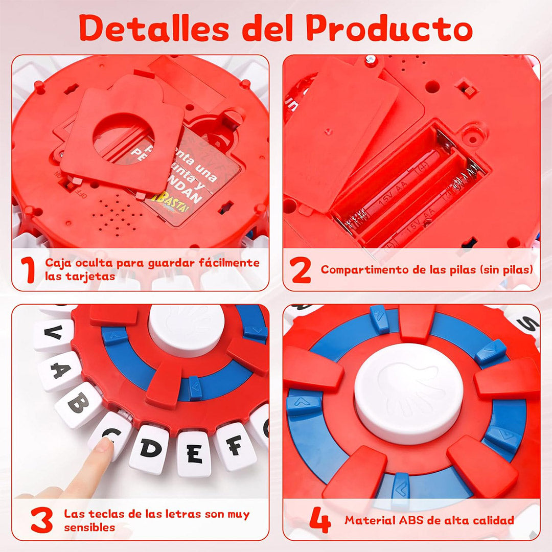 Juego de Mesa Basta – Juego de Palabras Rápidas en Español, Aprendizaje Interactivo para Niños y Adultos, Ideal para Fiestas, Reuniones Familiares y Educación – JC002