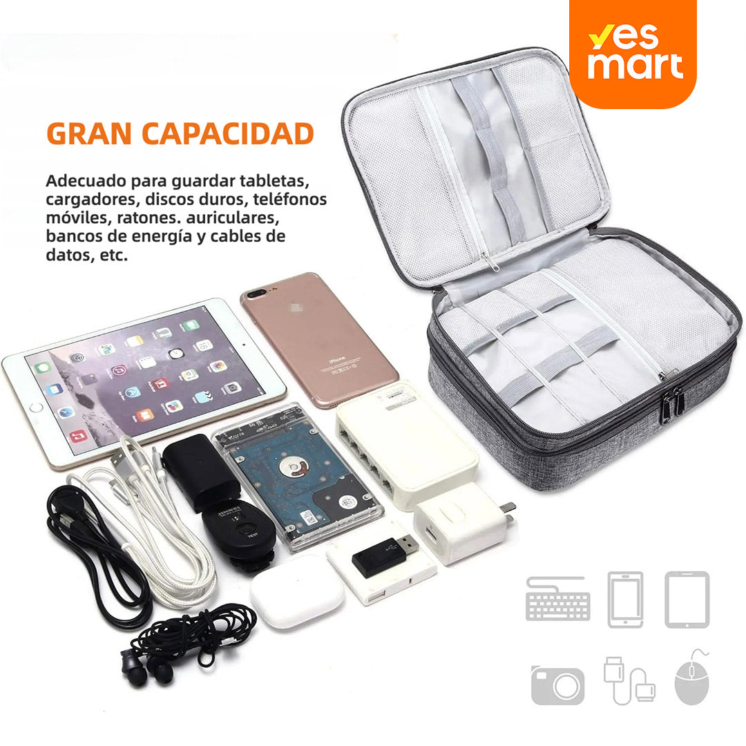 Bolsillo Organizador para Electrónica de Viaje, Bolsa Impermeable para Cables y Accesorios AH004