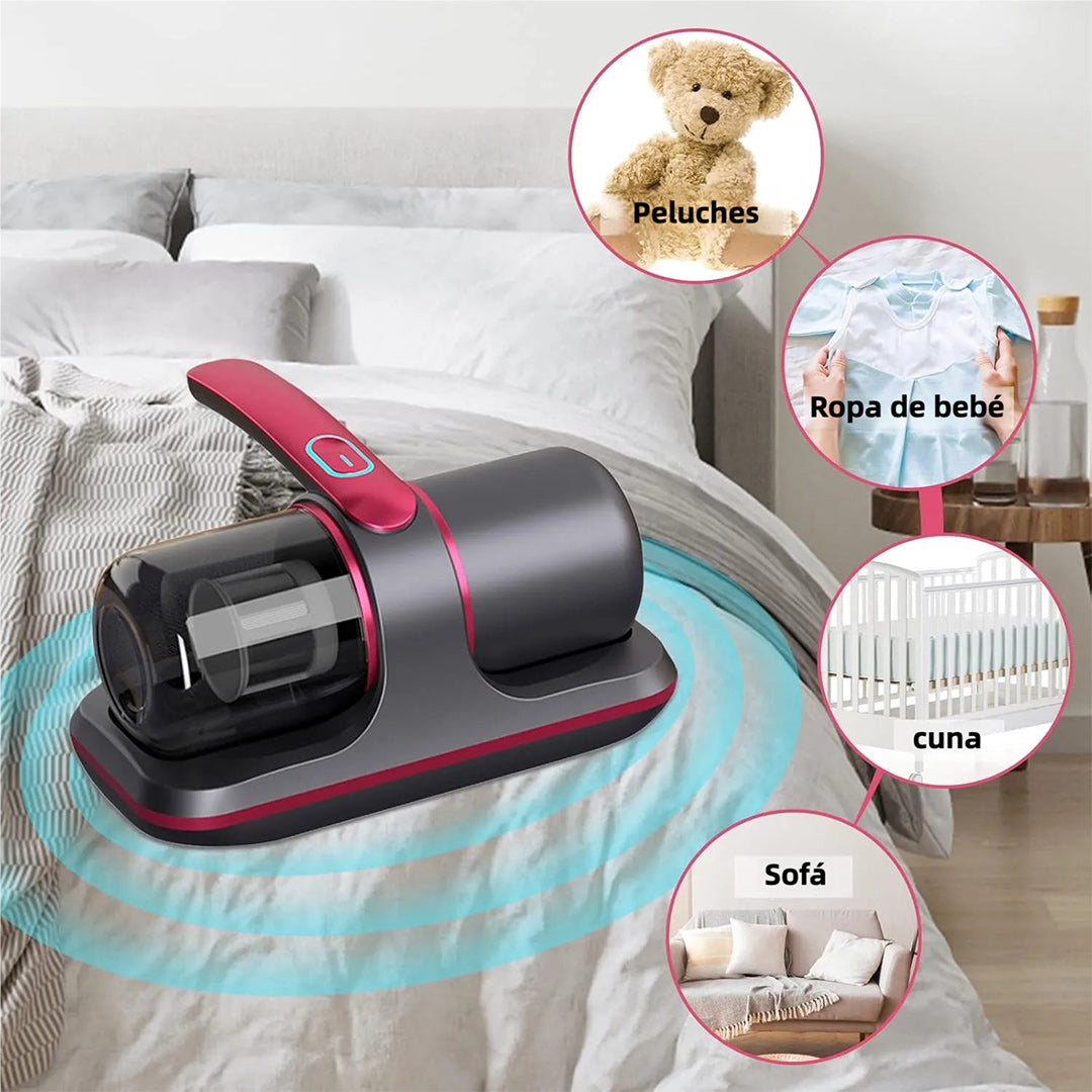 Aspiradora de Mano Inalámbrica para Cama - Limpieza Eficaz de Colchones, Sofás y Más, Con Succión Potente 8KPa, Filtro HEPA Lavable, Esterilización UV - AE003