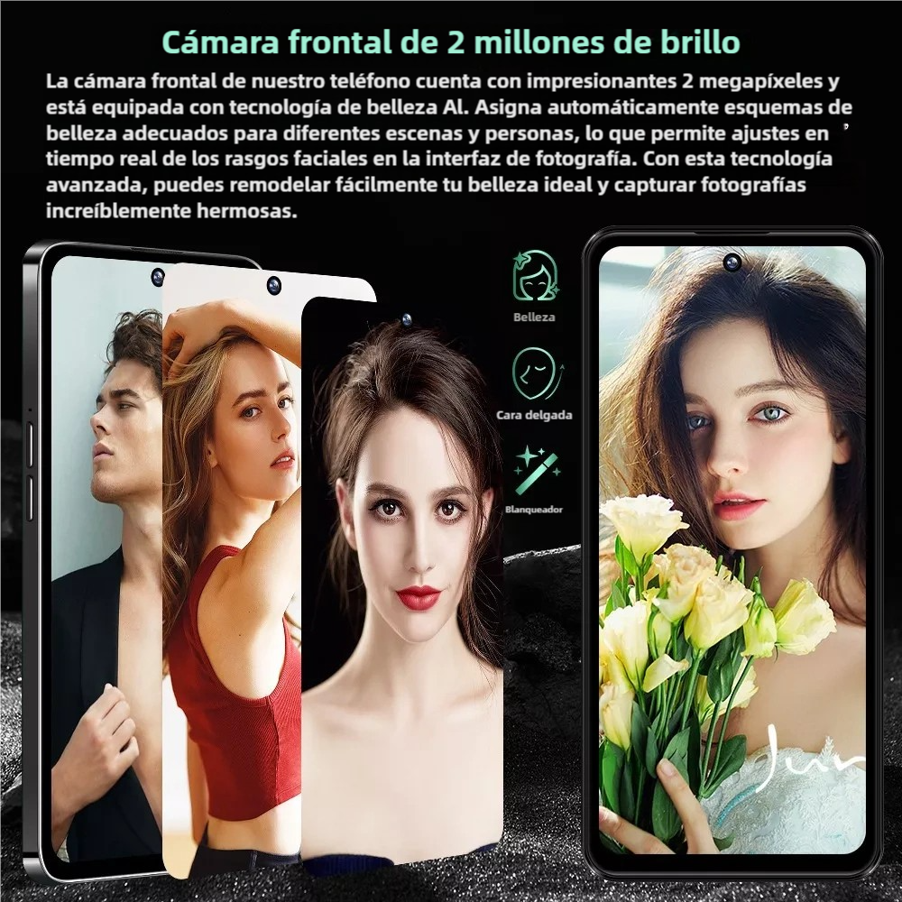 Teléfono inteligente Teléfono Móvil 3G Android 8.1, 6.6", 2GB+16GB, Carga Rápida 10W, Reloj Inteligente con Reconocimiento Facial -SP005 - Yesmart