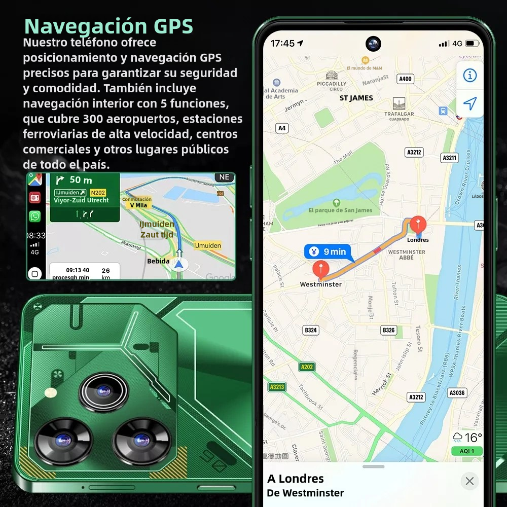 Teléfono inteligente Teléfono Móvil 3G Android 8.1, 6.6", 2GB+16GB, Carga Rápida 10W, Reloj Inteligente con Reconocimiento Facial -SP005 - Yesmart
