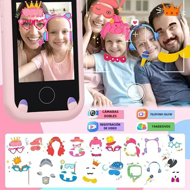 Teléfono Educativo Infantil con Cámara, Dibujos y Mapamundi Interactivo SP008 - Yesmart