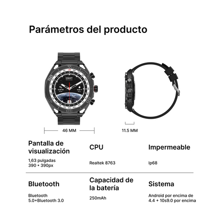 Reloj inteligente Pantalla HD 1.63'' Salud Larga Duración Bluetooth Deportivo Inteligente -SW013 - Yesmart