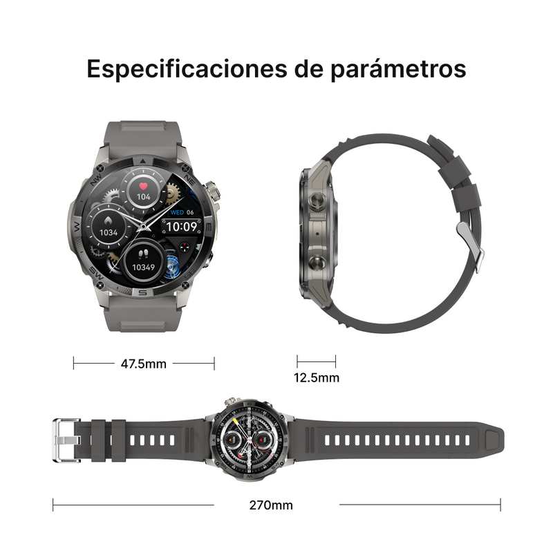 Reloj inteligente 1.46" AMOLED Monitor de Salud Asistente de Voz y de Larga Duración -SW006 - Yesmart