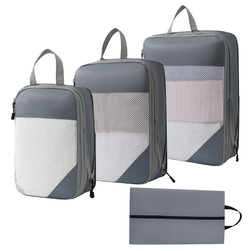 Set de 4 bolsas organizadoras de viaje | Impermeables, con compresión para maleta