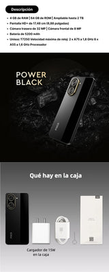 Smartphone POCO C71 con pantalla de 6.88 pulgadas, cámara de 32MP, batería de 5200mAh, Android 15 y procesador Octa-Core