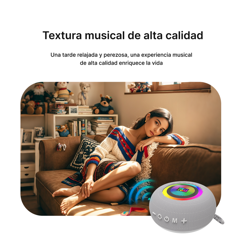 Altavoz Bluetooth con FM, TWS, LED Multicolor y Entrada LINE IN BS014 - Yesmart