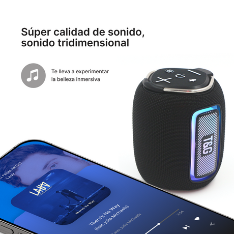 Altavoz Portátil Bluetooth con TWS, Luces LED Multicolores, Radio FM y Modo Audio para Exterior -BS015 - Yesmart