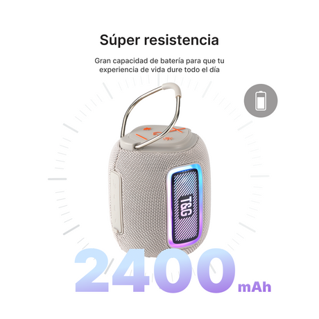 Altavoz Portátil Bluetooth con TWS, Luces LED Multicolores, Radio FM y Modo Audio para Exterior -BS015 - Yesmart