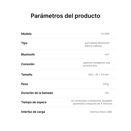Auriculares Bluetooth Plegables con Micrófono ANC y Conexión Inalámbrica BH022 - Yesmart