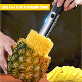Pelar y Cortar Piña de Acero Inoxidable - Descorazonador y Cortador de Piña con Mango Desmontable para Extracción Fácil del Corazón - UC001