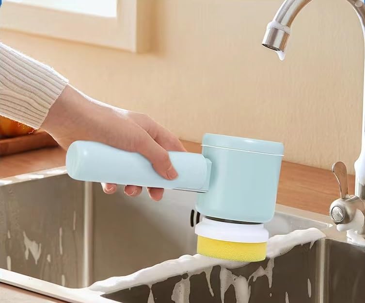 Cepillo Eléctrico de Spin Súper Potente, Escobillón Recargable Sin Cable con 3 Cabezas de Cepillo Reemplazables para Azulejos, Juntas, Ventanas, Cuerpo de Coche, Muebles y Vidrio – UC002