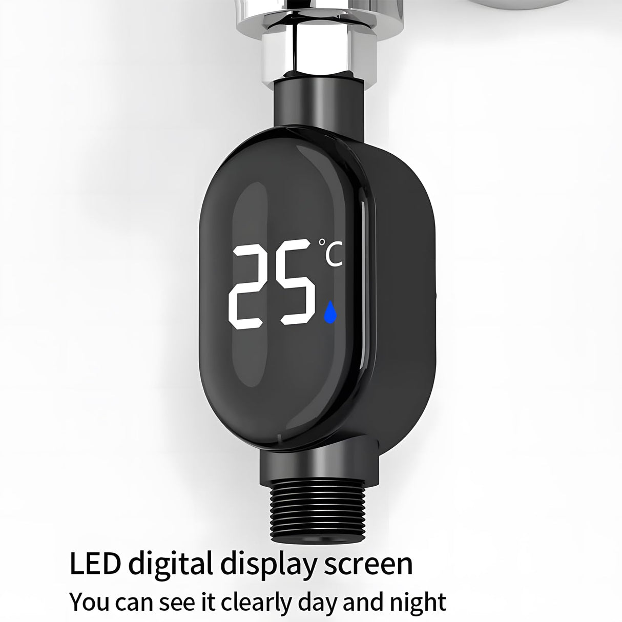 Termómetro Digital Inteligente y a Prueba de Agua para Ducha, Pantalla LED con Lectura de Temperatura en Fahrenheit y Celsius, Termómetro para Baño de Bebé y Uso en Cocina – JP002