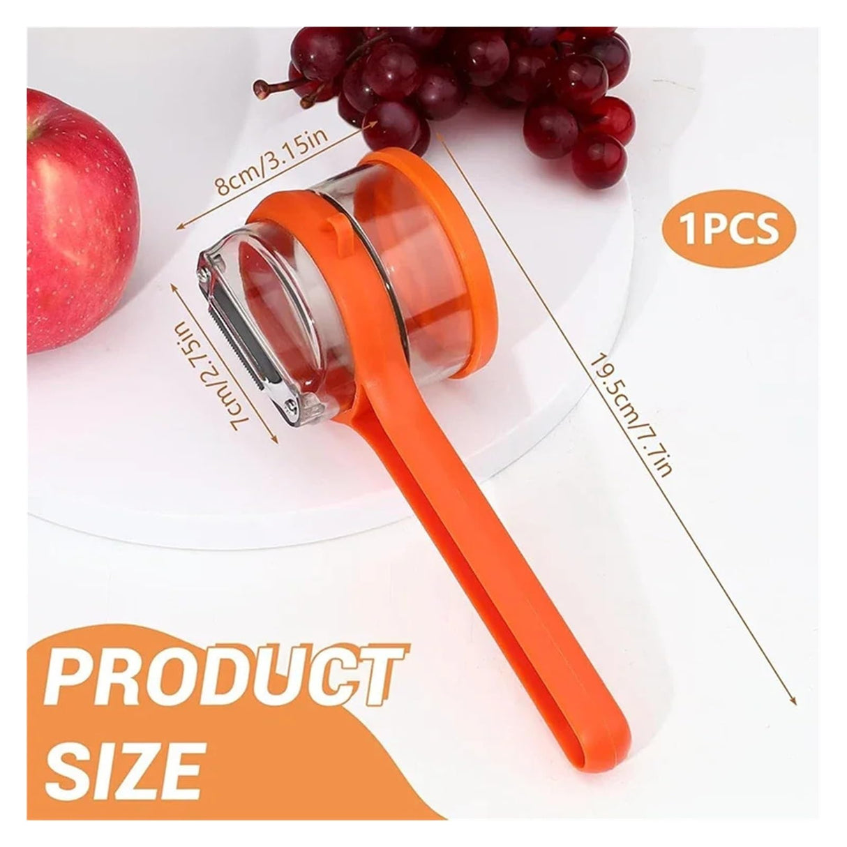 Cuchillo Pelador Manual con Caja de Almacenamiento, Pelador Multifuncional de Frutas y Verduras de Acero Inoxidable, Cortador de Manzanas, Papas y Pepinos para Cocina – UC004