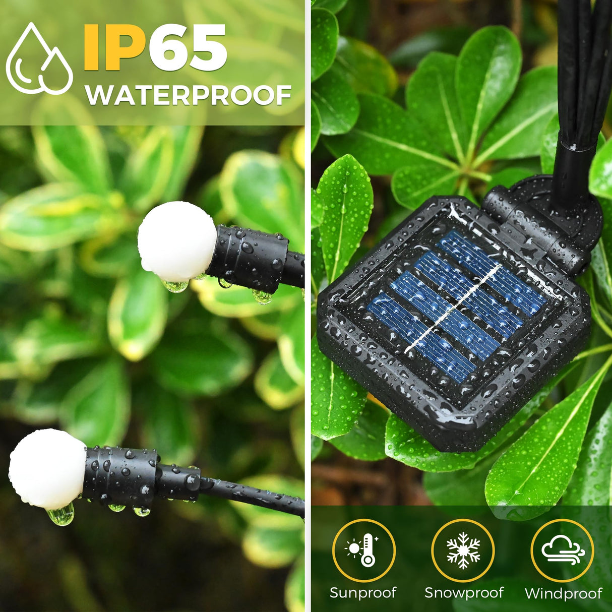 Luces de Jardín Solar con 20 LEDs, Luces Solares para Exteriores, Luces de Luciérnagas para Decoración de Navidad, Patio, Camino y Jardín, Resistente al Agua – JP003